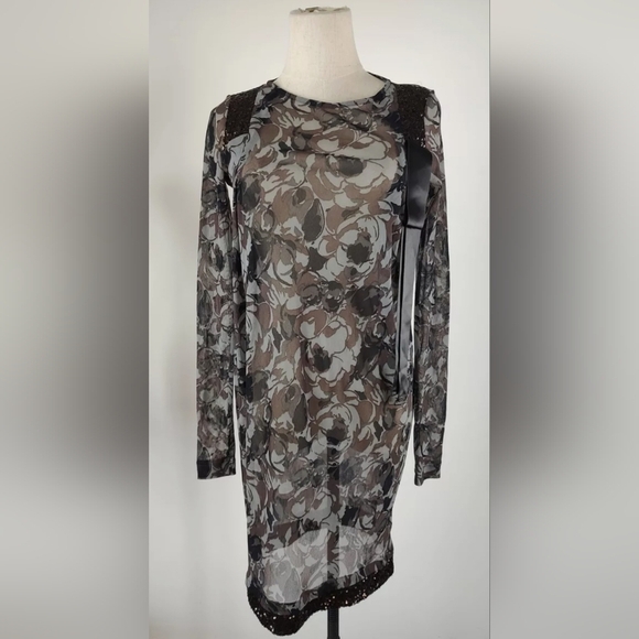 Liu Jo Milano Italy sheer Sequined dress Size 40 It. Nwt - Picture 1 of 16
